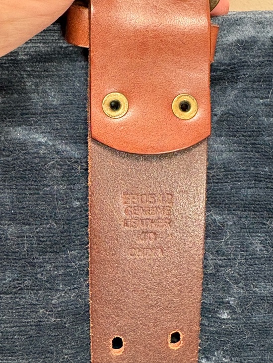 Brown Leather Belt with Brass Hardware - Picture 3 of 5